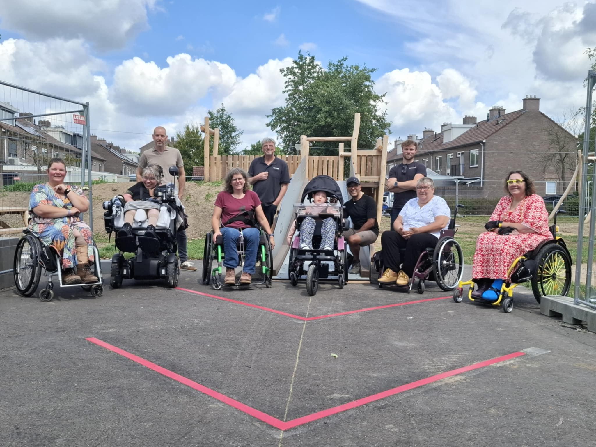 alle testers van de rolstoelglijbaan